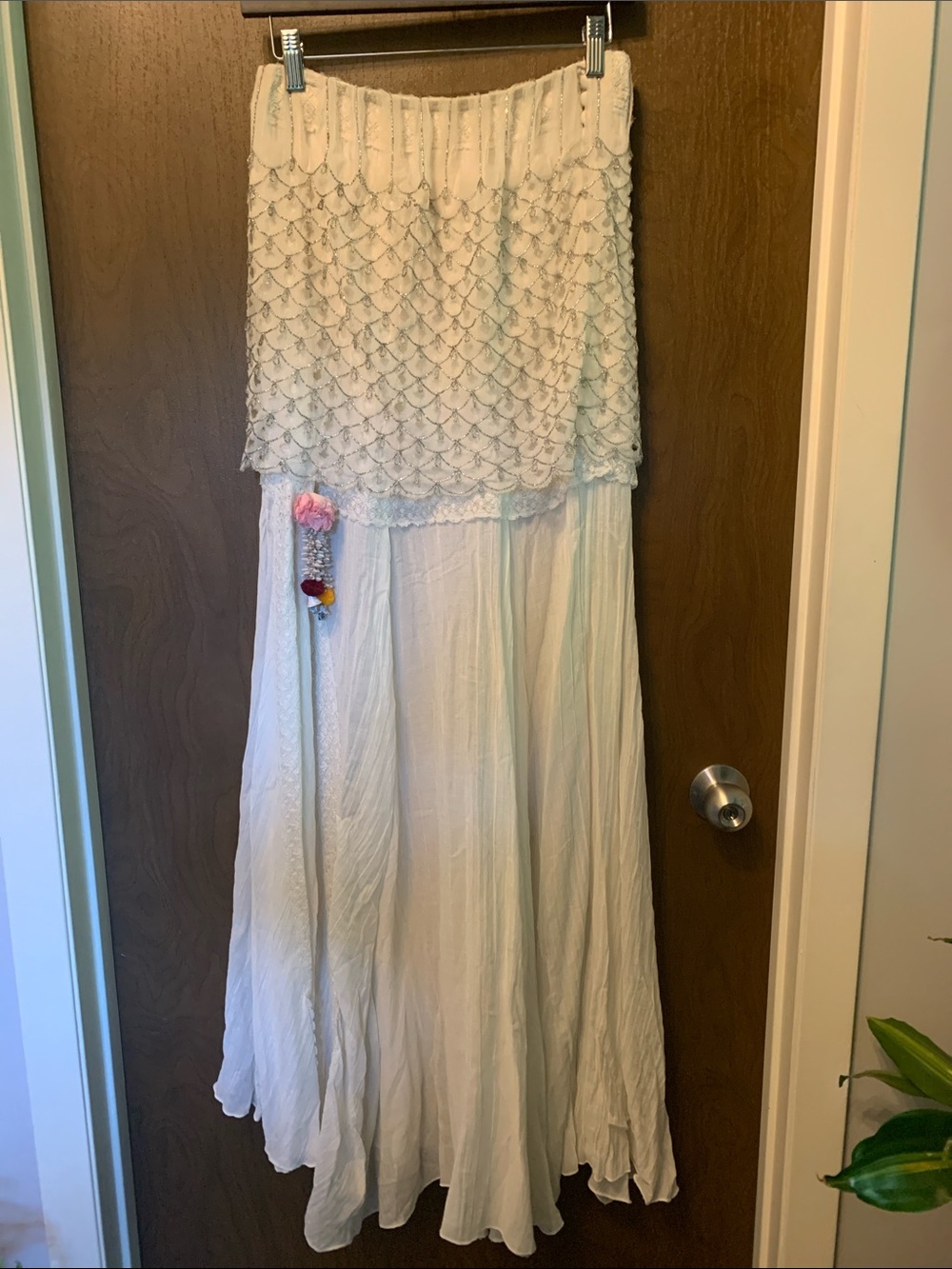 Free People Limited Edition Ivory Layered Maxi Skirt